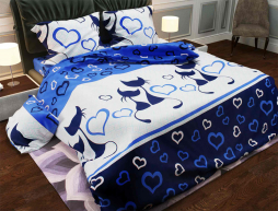 Полуторний набір постільної білизни 150*220 із Бязі "Gold" №15773 Черешенка™