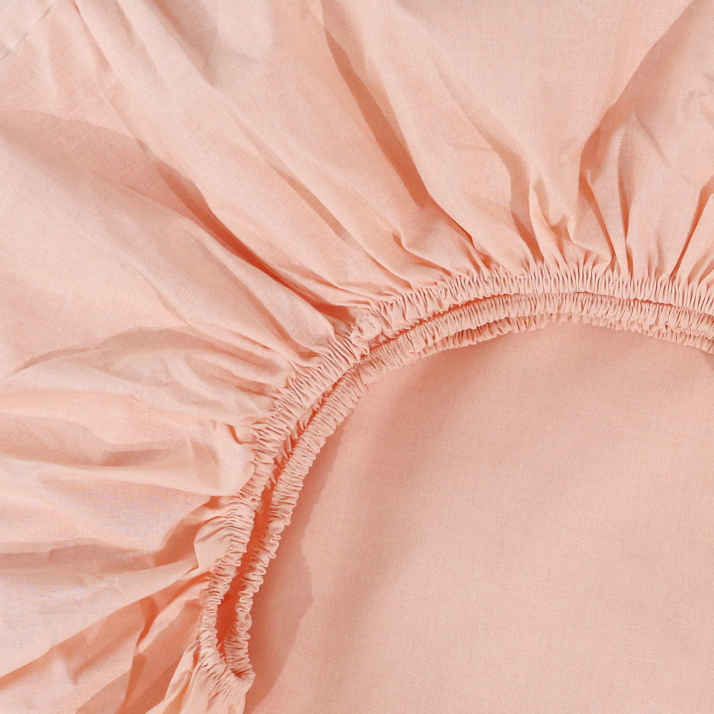 Простирадло на резинці (90*200*25) персикове однотонне №6682501