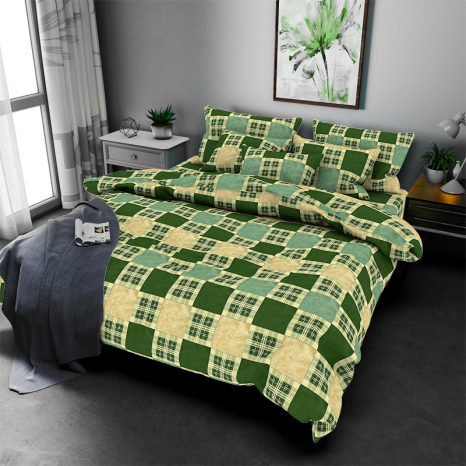 Ткань для постельного белья Бязь "Gold" Lux GL0116green