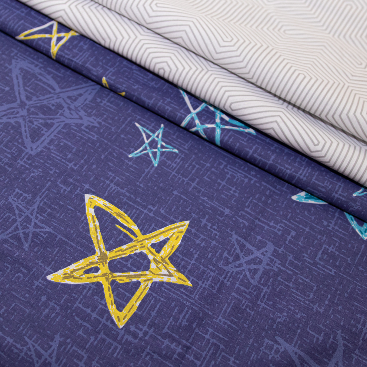 Тканина для постільної білизни Бязь "Gold" Lux "Зоряне небо" GL1521 (A+B) - (50м+50м)