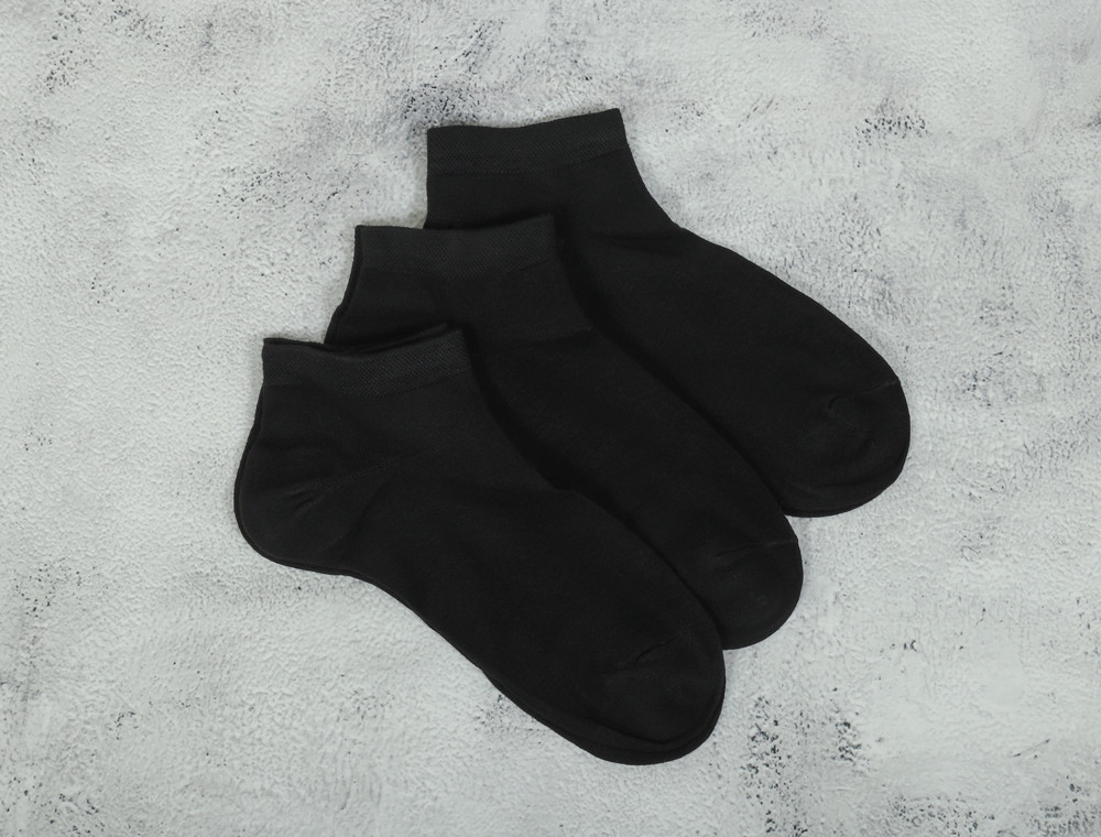 Женские носки Корона короткие чёрные дикий шёлк (36-41) №BY296-2