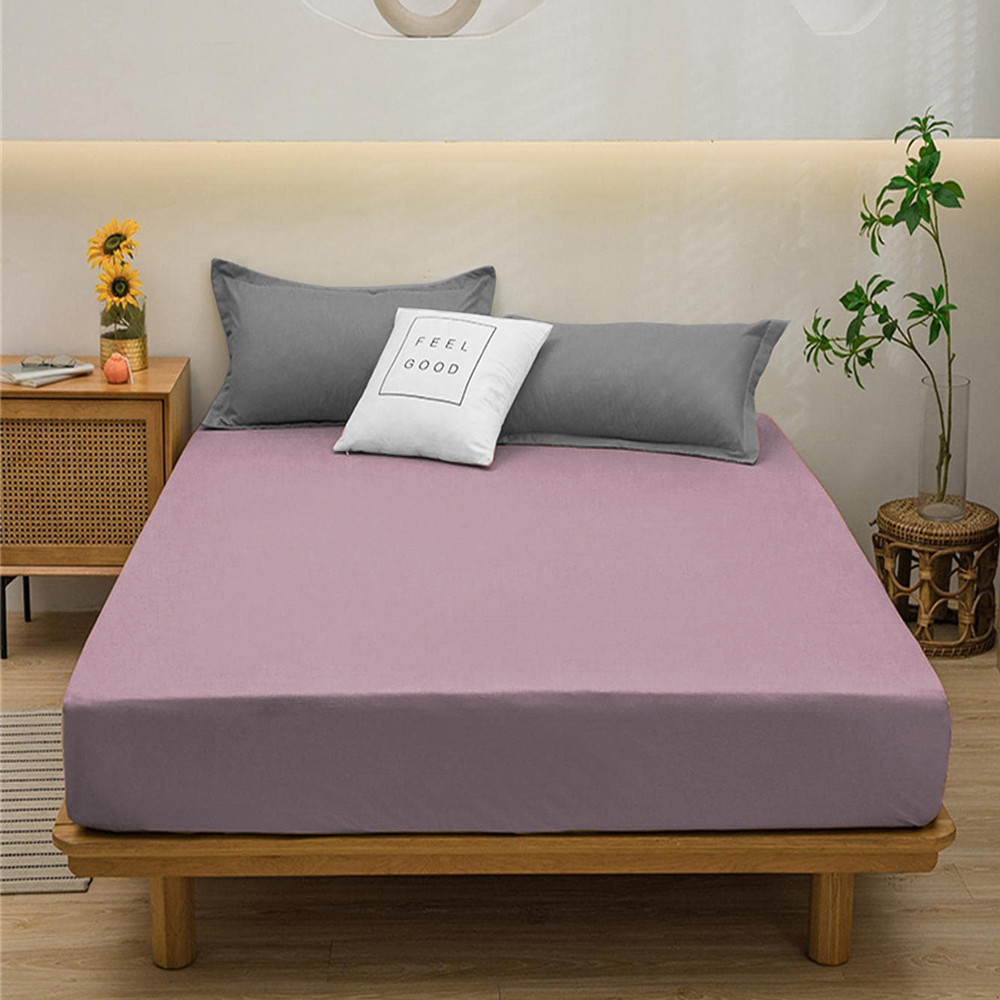 Простирадло на резинці (160*200*25) фіолетово-сіре №1038