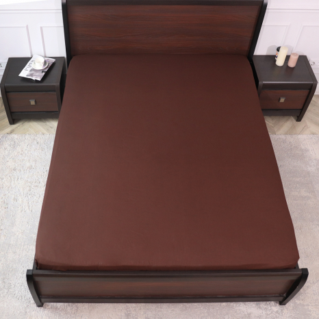 Простынь на резинке (180*200*25) коричневого цвета №665513