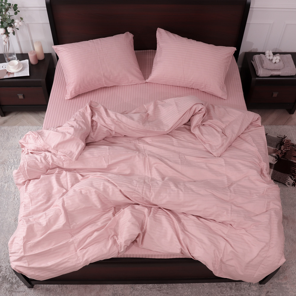 Двоспальний набір постільної білизни 180*220 із мікрофібри в смужку №2061415  Черешенка™