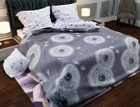 Ткань для постельного белья Бязь "Gold" Lux "Одуванчики" GL1248 (A+B) - (50м+50м)