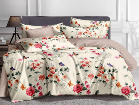 Сімейний набір постільної білизни із Сатину №865AB Черешенка™