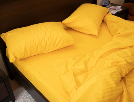 Двоспальний набір постільної білизни 180*220 зі Страйп Сатину №50888 Черешенка™