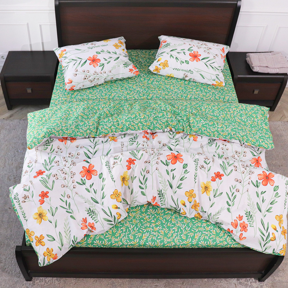 Полуторний набір постільної білизни 150*220 із Бязі "Gold" №159114AB Черешенька™