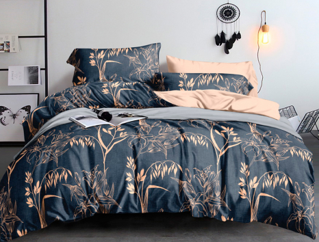 Евро макси набор постельного белья 200*220 из Сатина №8021AB Черешенка™