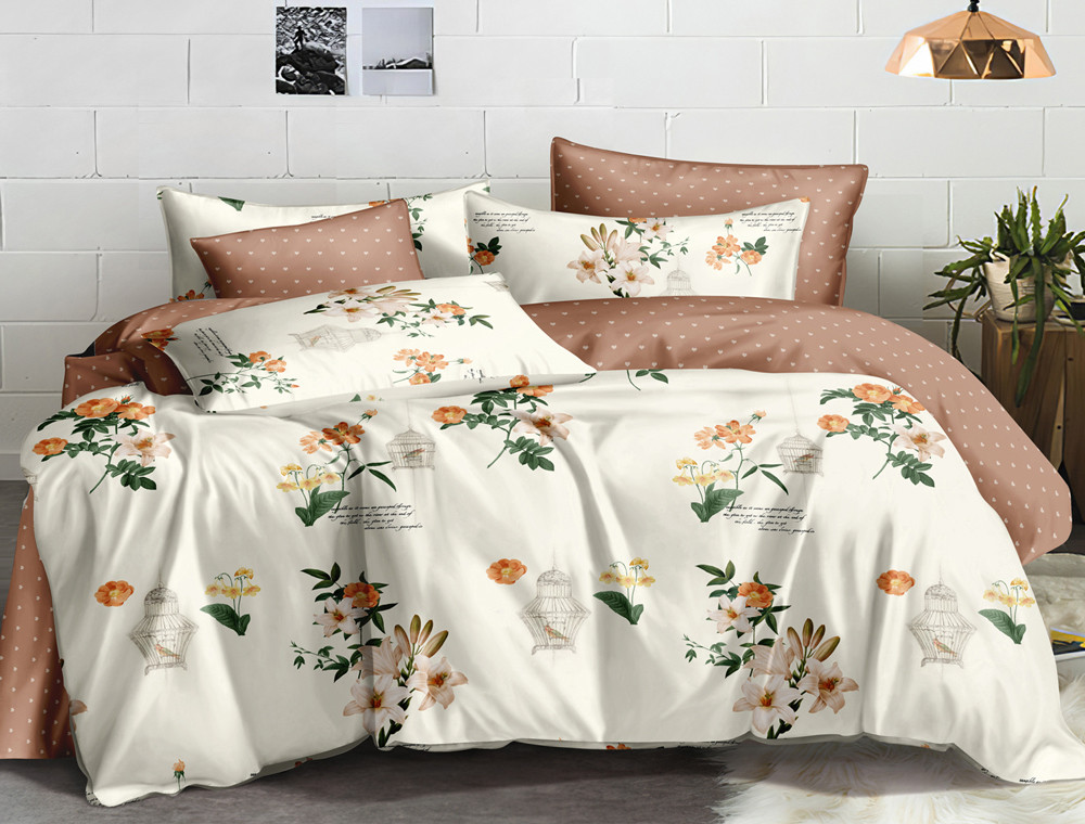 Евро макси набор постельного белья 200*220 из Сатина №863AB Черешенка™