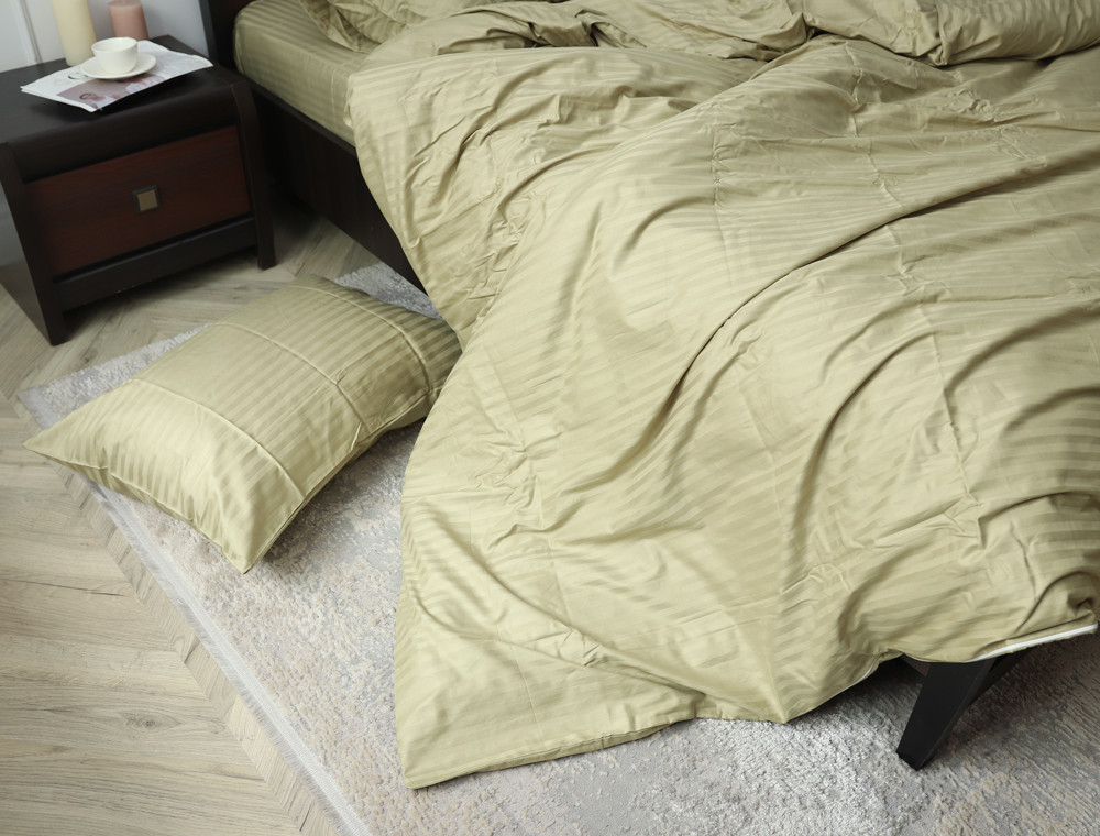 Двоспальний набір постільної білизни 180*220 зі Страйп Сатину №540518