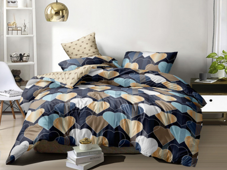 Евро макси набор постельного белья 200*220 из Сатина №0714AB Черешенка™