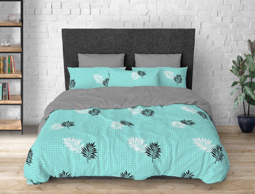 Двоспальний набір постільної білизни 180*220 із Бязі "Gold" з простирадлом на резинці №144946AB Черешенка™