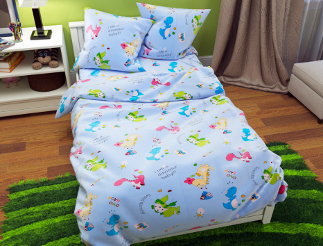 Полуторний набір постільної білизни 150*220 із Бязі "Gold" №167581 Черешенка™