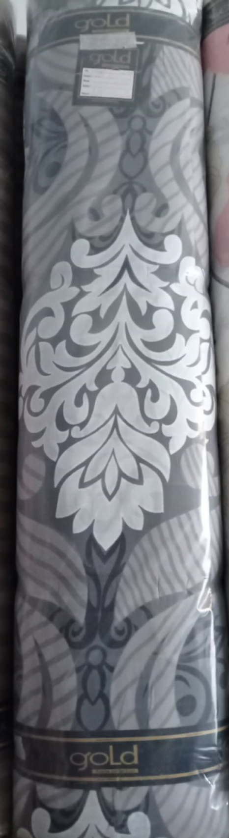 Ткань для постельного белья Бязь "Gold" Lux "Абстрактные серые монограммы" GL3964