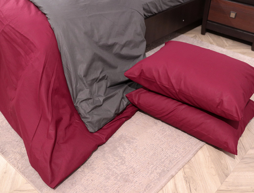 Полуторный набор однотонного постельного белья 150*220 из Бязи "Gold" №151564AB Черешенка™