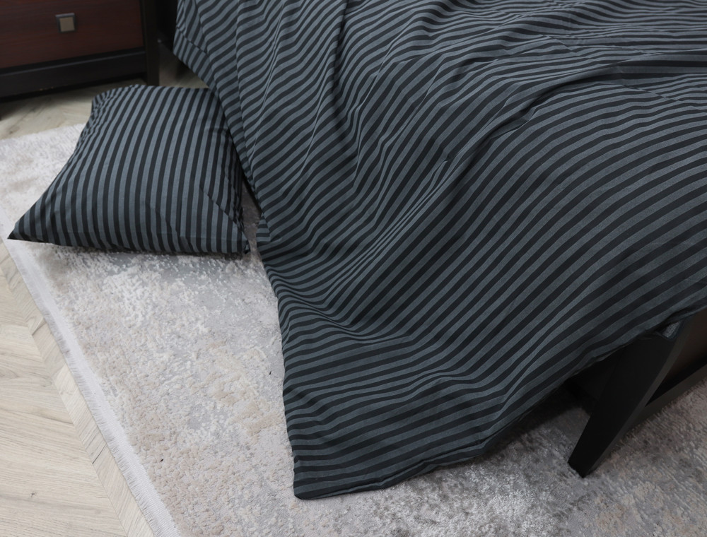 Семейный набор хлопкового постельного белья в полоску из Бязи "Gold" №156611 Черешенка™