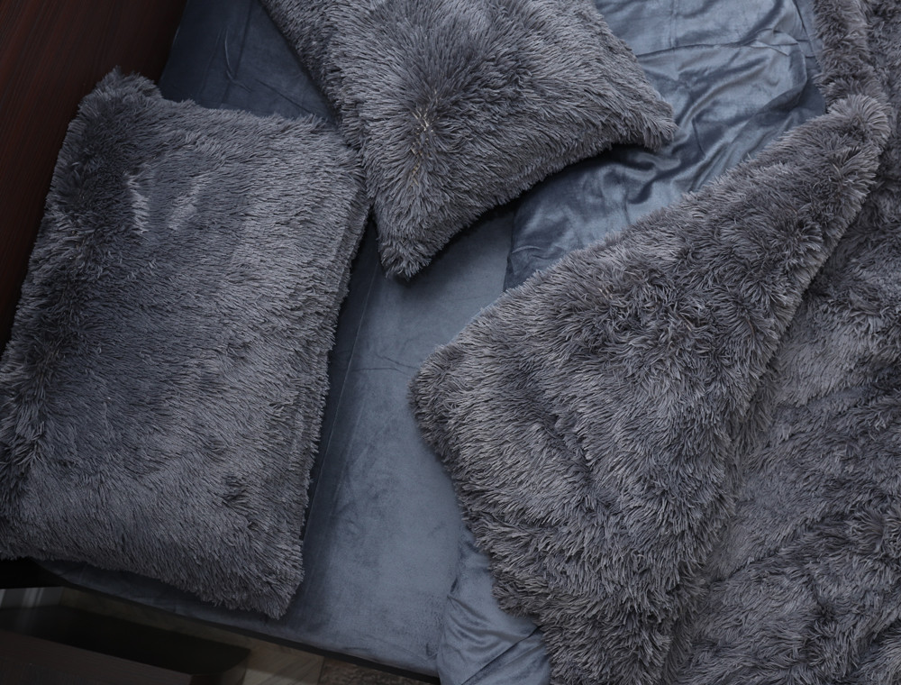 Евро-макси набор постельного белья 200*230 Плюш Травка №EL-06 Черешенка™