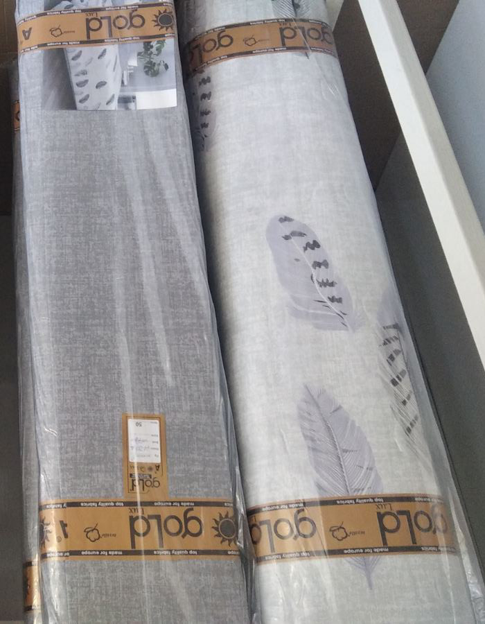 Тканина для постільної білизни Бязь "Gold" Lux "Ніжне пір'я – біле" GL1525 (A+B) - (50м+50м)