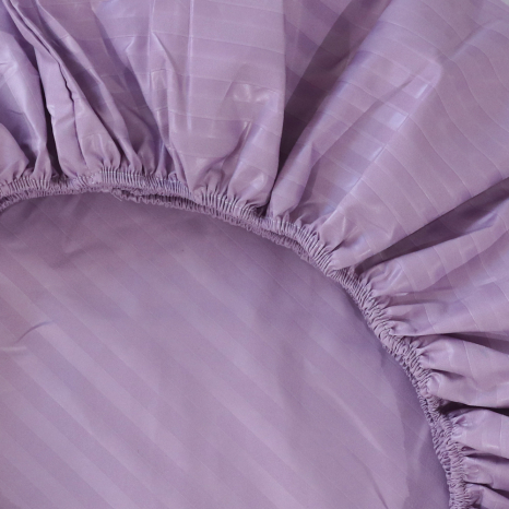 Простирадло на резинці (140*200*25) фіолетова смужка №60019
