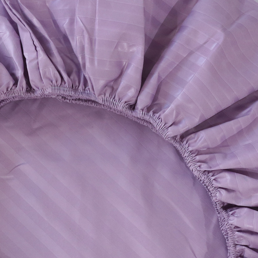 Простирадло на резинці (140*200*25) фіолетова смужка №60019