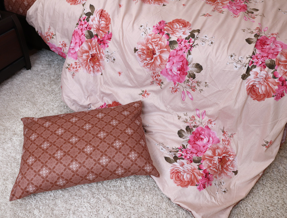 Двоспальний набір постільної білизни 180*220 із Сатину №065AB Черешенка™