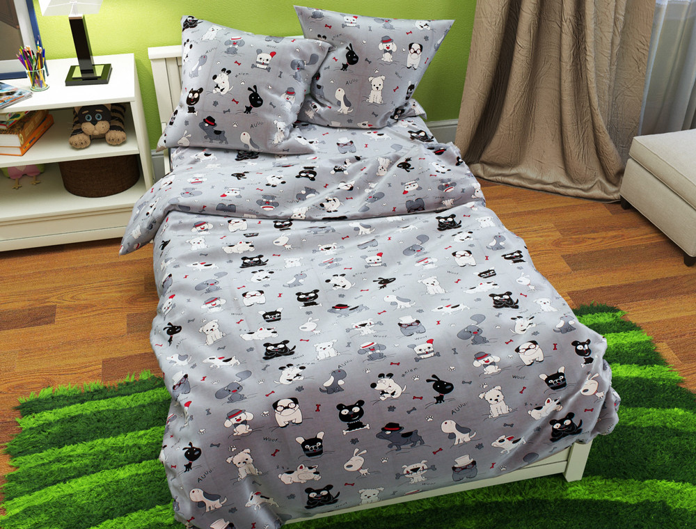 Ткань для постельного белья Бязь "Gold" Lux детская GLB7358grey