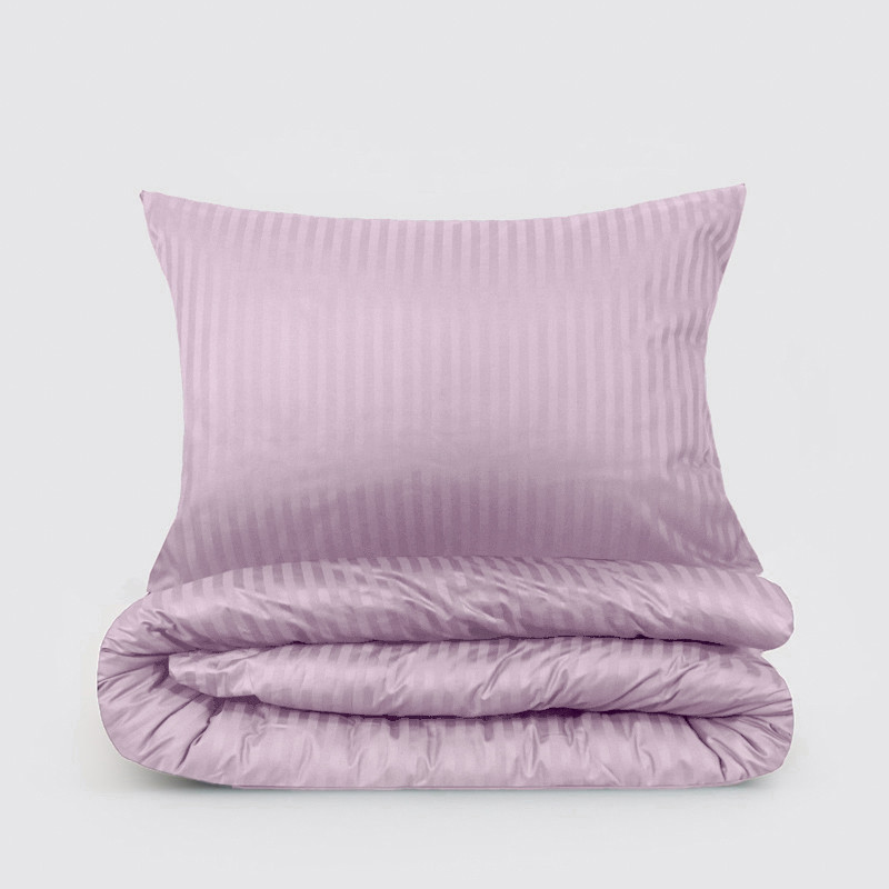 Полуторний набір постільної білизни 150*220 з Страйп Сатину №543405