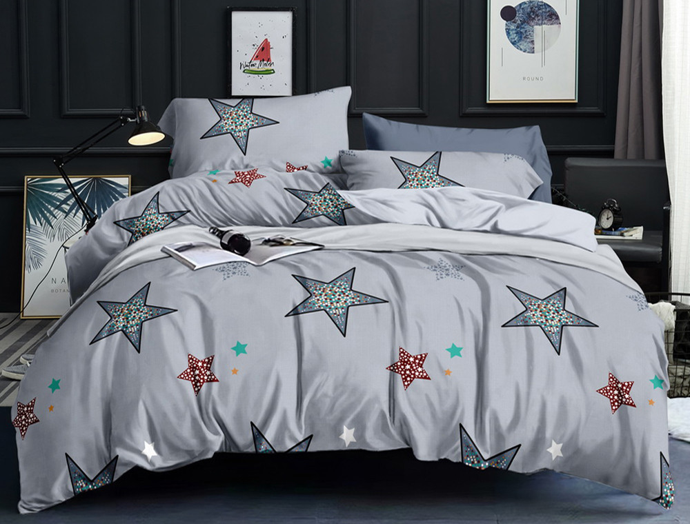 Двоспальний набір постільної білизни 180*220 із Бязі "Gold" з простирадлом на резинці №144349 Черешенка™