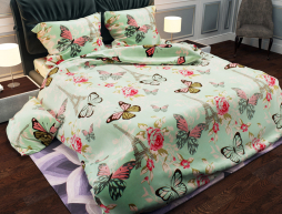 Тканина для постільної білизни Бязь "Gold" Lux "Французький Прованс (салатовий)" GL884.