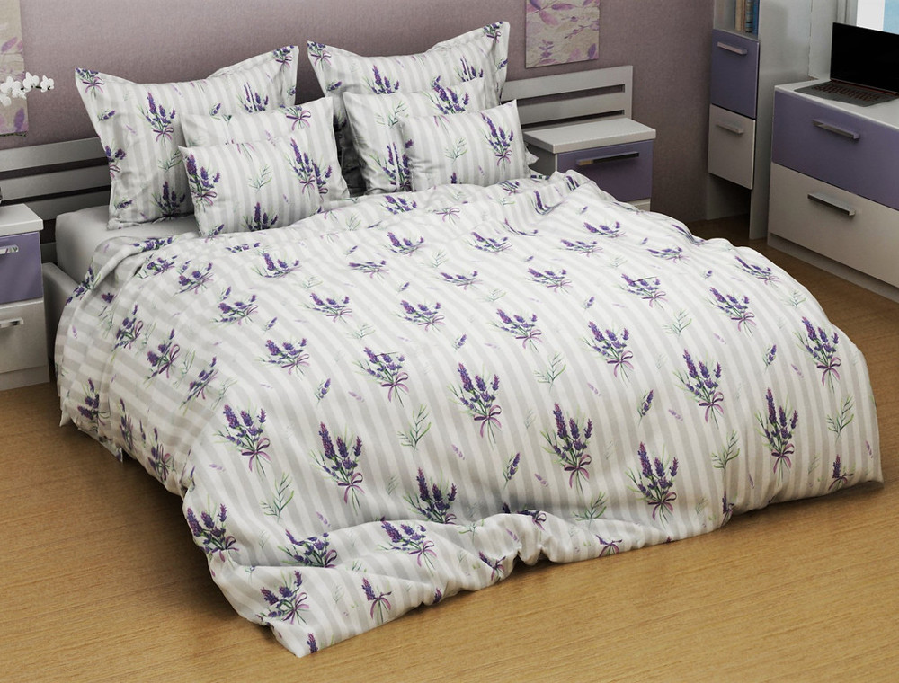 Тканина для постільної білизни Бязь "Gold" Lux "Букет люпинів" GL3844