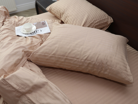 Двоспальний набір постільної білизни 180*220 зі Страйп Сатину №14-1209 Черешенка™