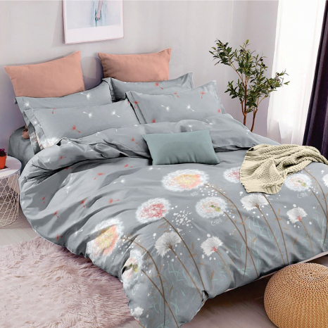 Евро макси набор постельного белья 200*220 из Бязи "Gold" с простынью на резинке №143033AB Черешенка™