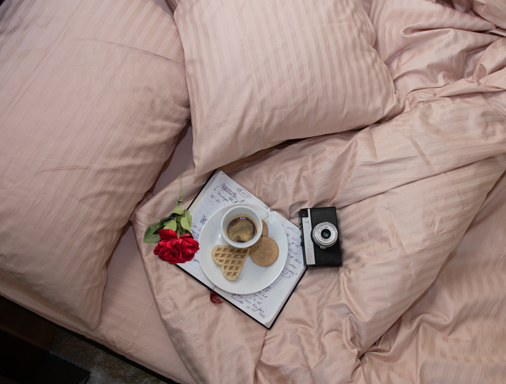 Сімейний набір постільної білизни зі Страйп Сатину №504441 Черешенка™