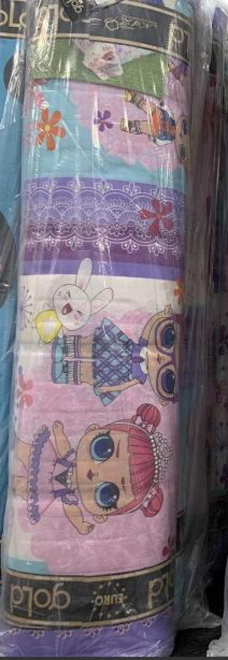 Тканина для постільної білизни Бязь "Gold" Lux дитяча "Ляльки ЛОЛ (синій)" GLB104.