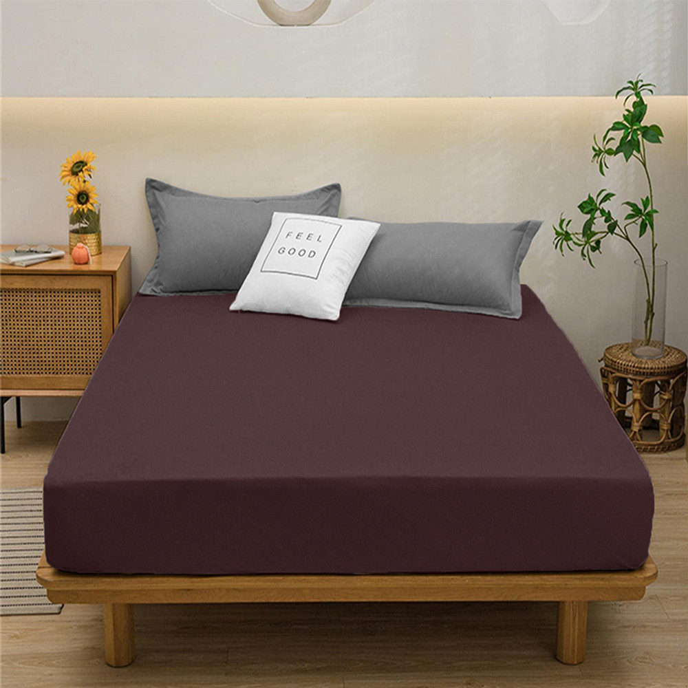 Простирадло на резинці (160*200*25) шоколадне №1028