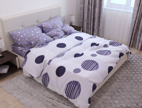 Євро-максі набір постільної білизни 200*220 із Бязі "Gold" з простирадлом на резинці №147420AB Черешенька™