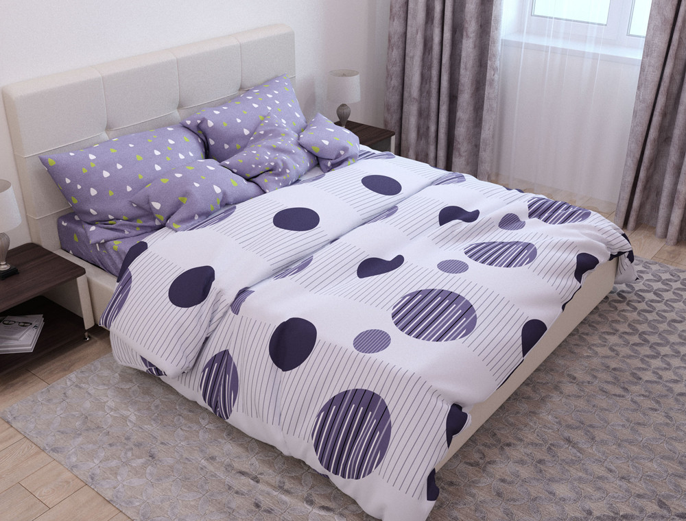 Євро-максі набір постільної білизни 200*220 із Бязі "Gold" з простирадлом на резинці №147420AB Черешенька™