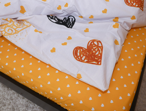 Полуторний набір постільної білизни 150*220 із Бязі "Gold" №151537AB Черешенка™