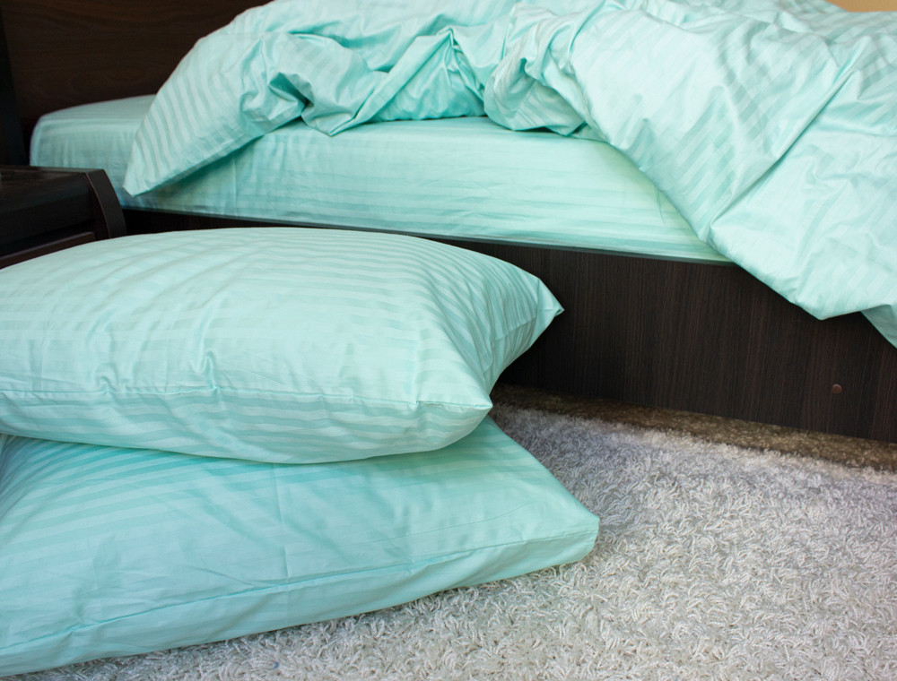 Двоспальний набір постільної білизни 180*220 зі Страйп Сатину №50555 Черешенка™