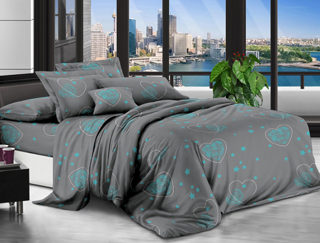 Євро набір постільної білизни 200*220 із полікотону №2073358 Черешенька™