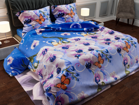 Семейный набор хлопкового постельного белья из Бязи "Gold" №154071 Черешенка™