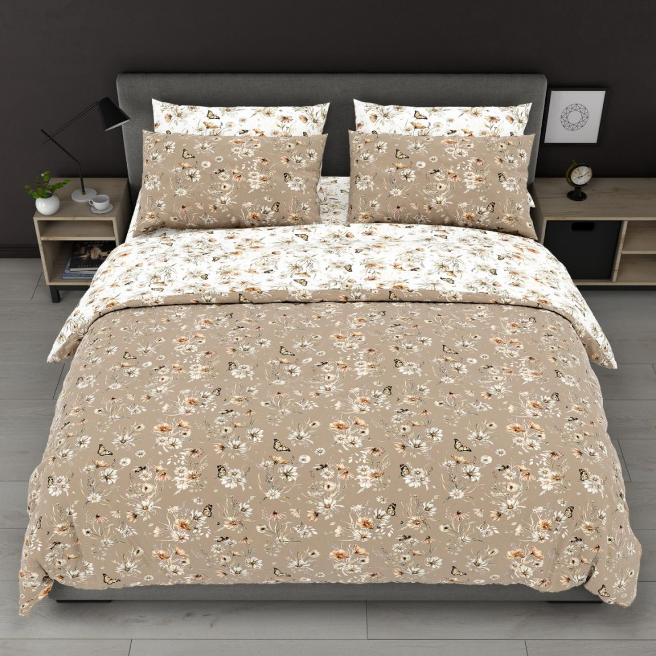 Тканина для постільної білизни Бязь "Gold" Lux GL8167beige