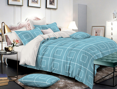 Семейный набор хлопкового постельного белья из Сатина №611AB Черешенка™