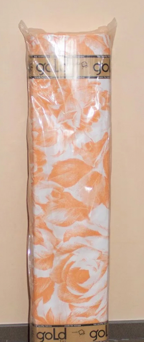 Тканина для постільної білизни Бязь "Gold" Lux "Помаранчеві троянди" GL1217