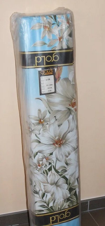 Ткань для постельного белья Бязь "Gold" Lux "Цветочная поляна (голубой)" GL161