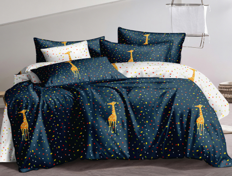 Двоспальний набір постільної білизни 180*220 із Сатину №114AB Черешенка™