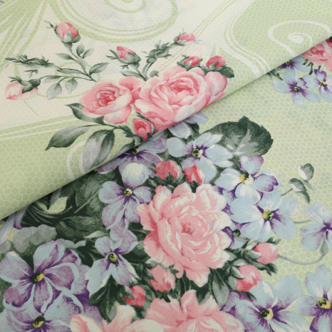 Ткань для постельного белья Бязь "Gold" Lux GL6963green