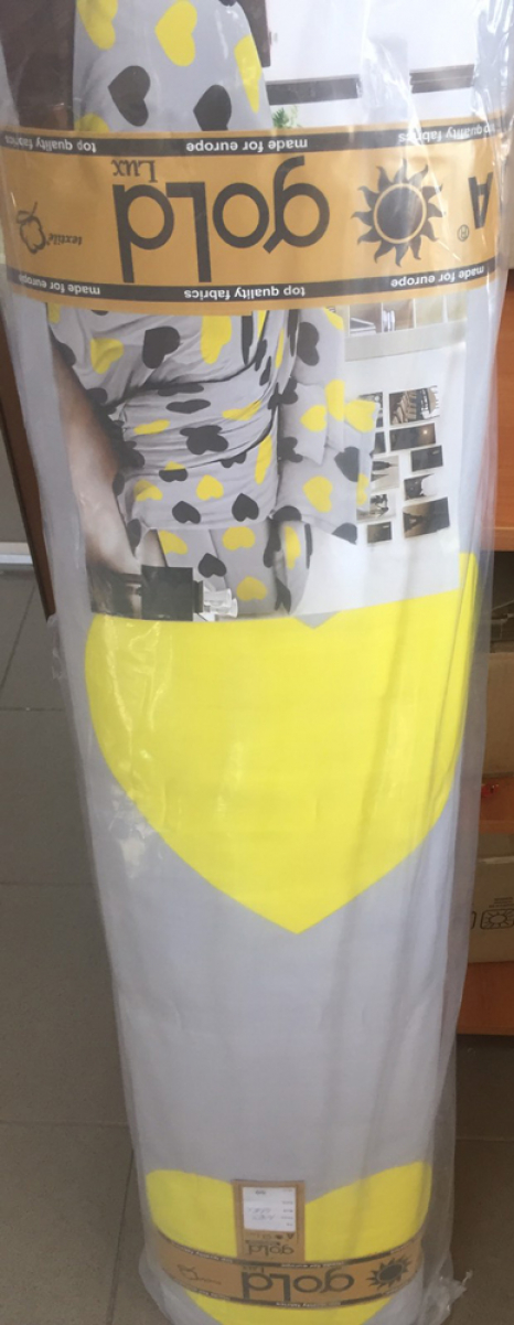 Ткань для постельного белья Бязь "Gold" Lux "Любовная лихорадка (серый)" GL3919