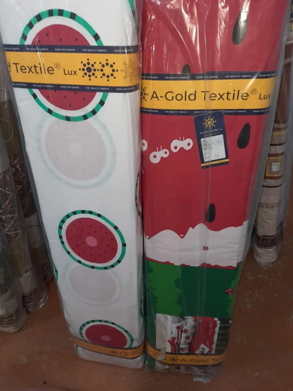 Ткань для постельного белья Бязь "Gold" Lux "Арбуз" GL1407 (A+B) - (50м+50м)